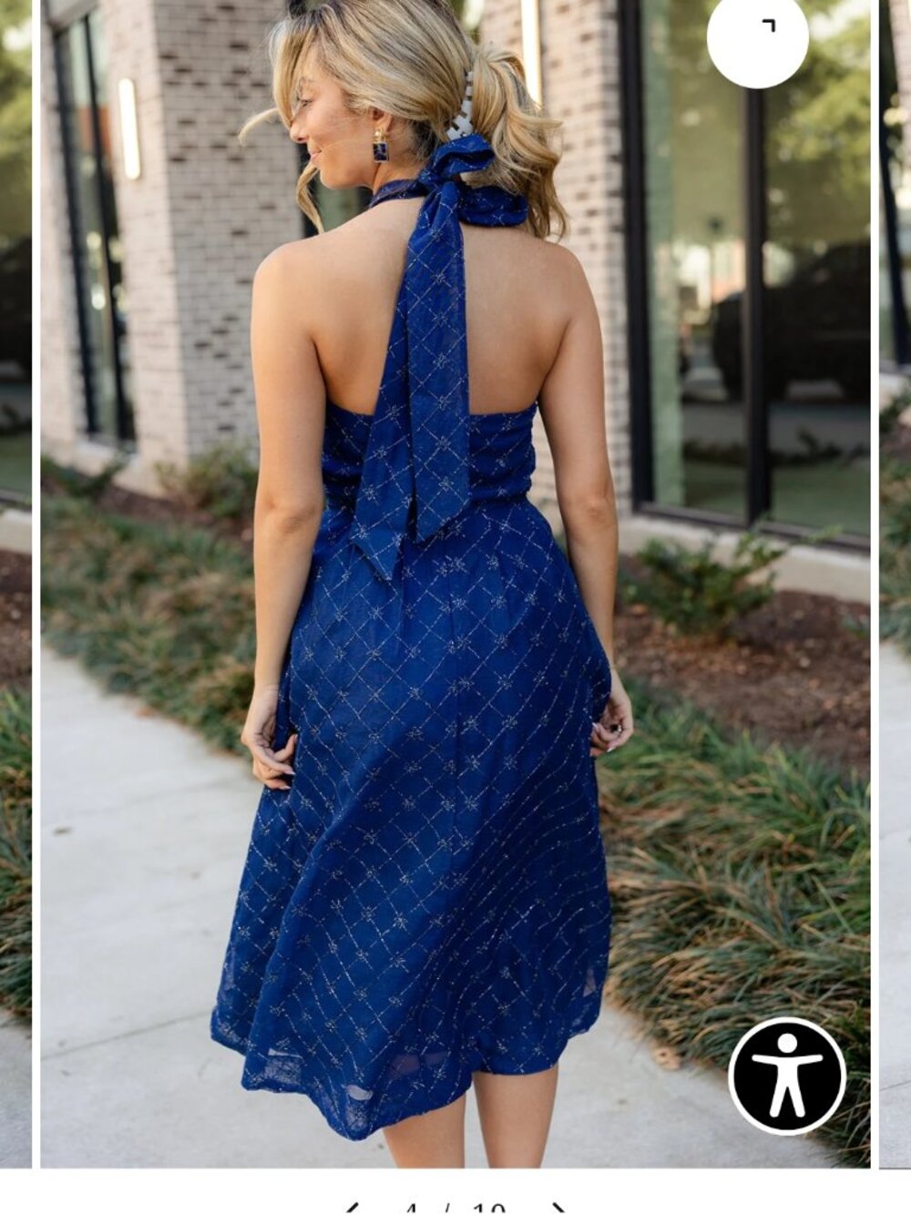 BLUE HALTER DRESS